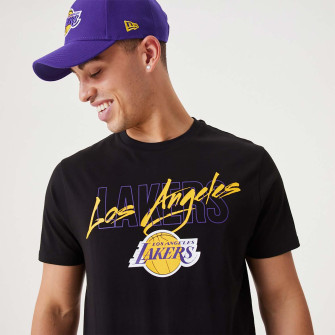 New Era NBA Los Angeles Lakers Script Logo T-Shirt ''Black''