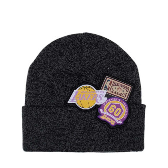M&N NBA Los Angeles Lakers XL Patch Knit Hat ''Black''